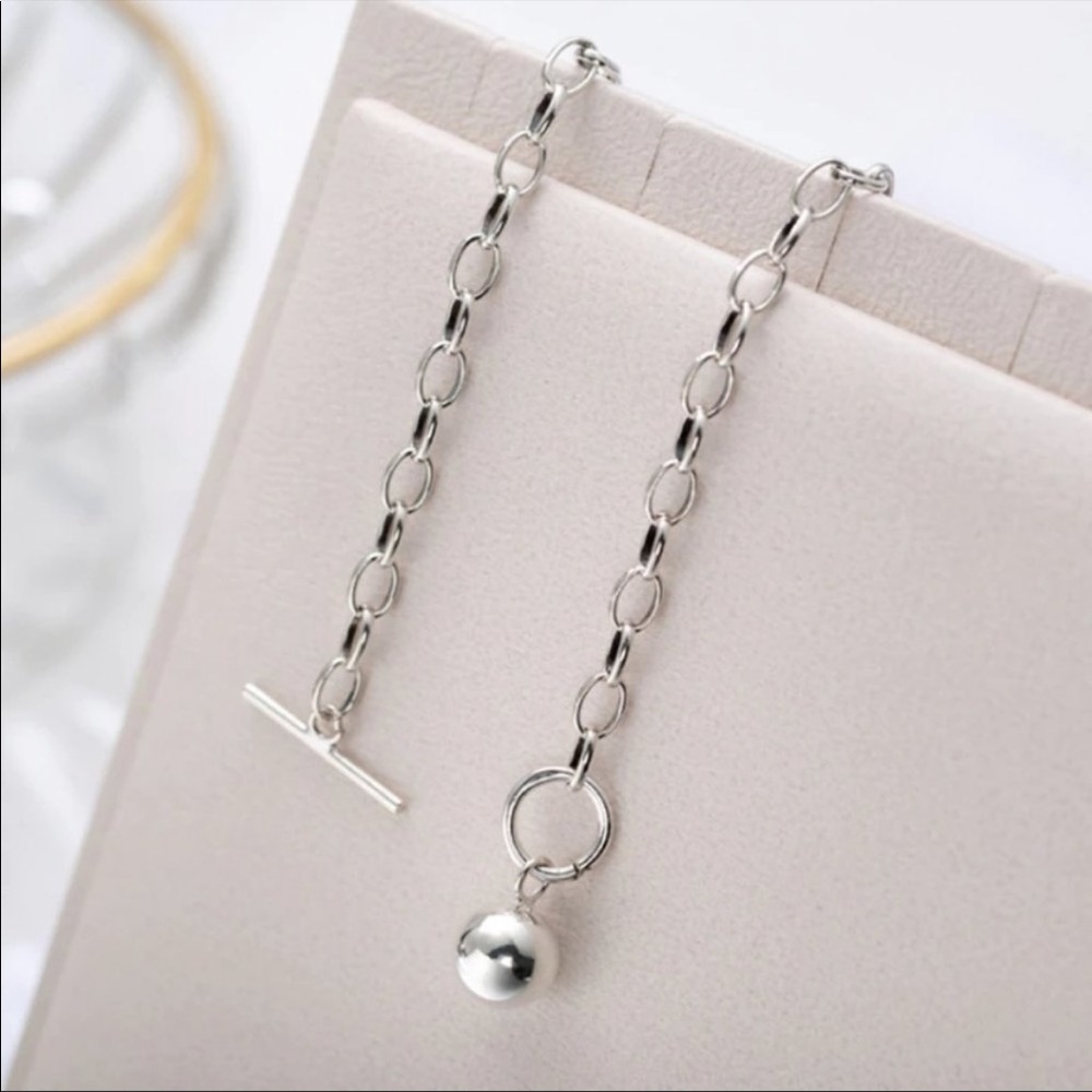 TOGGLE 925 STERLING SILVER LINK NECKLACE - Picture 6 of 6